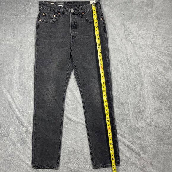 Levis Premium 501 Straight Leg Jeans 28x32 100% Cotton Mens Black Wash Big E New - Picture 7 of 12